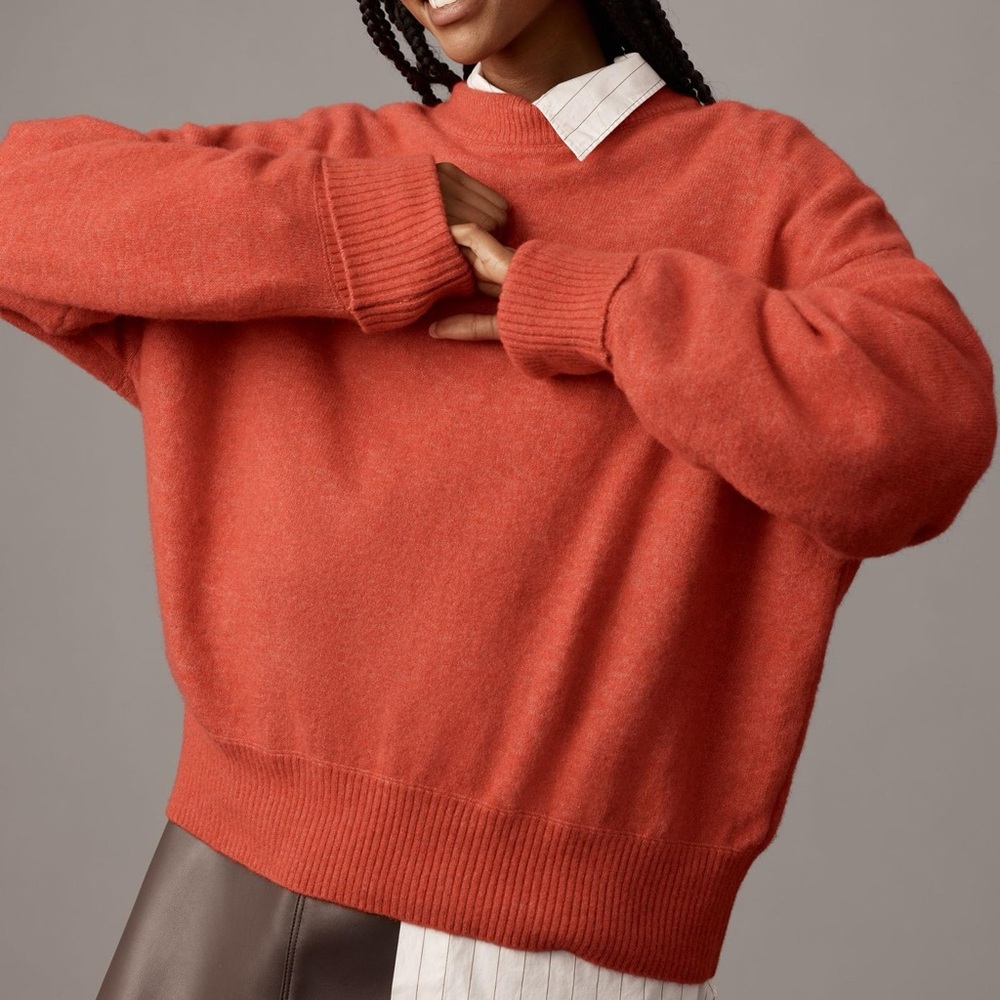Pilcro Cozy Crewneck Sweater in Burnt Orange